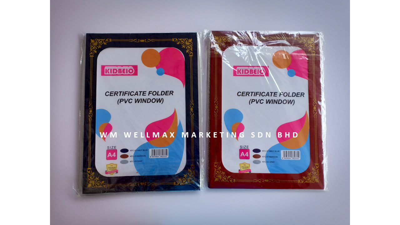 CERTIFICATE FOLDER (PVC WINDOW) Wellmax